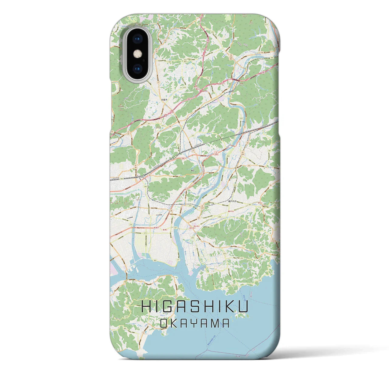 【東区（岡山市）】地図柄iPhoneケース（バックカバータイプ）