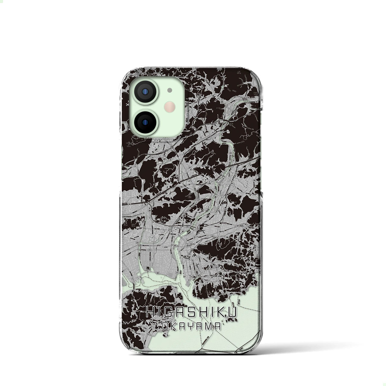 【東区（岡山市）】地図柄iPhoneケース（クリアタイプ）