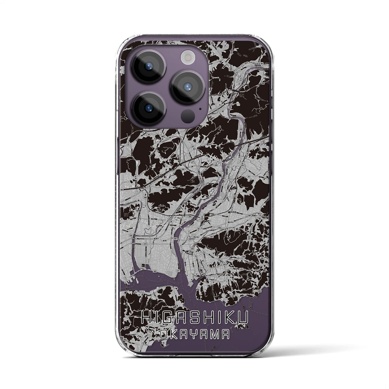 【東区（岡山市）】地図柄iPhoneケース（クリアタイプ）