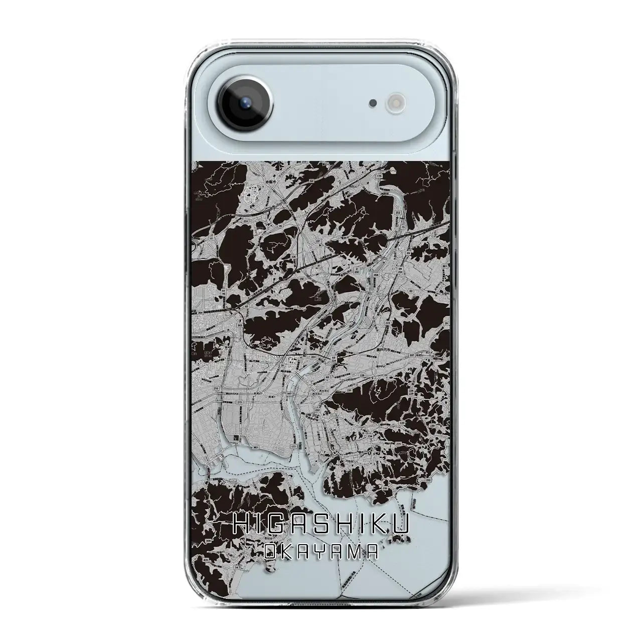 【東区（岡山市）】地図柄iPhoneケース（クリアタイプ）