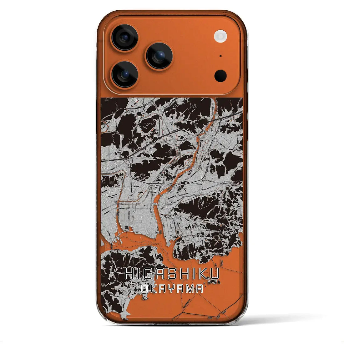 【東区(岡山市)】地図柄iPhoneケース(クリアタイプ)