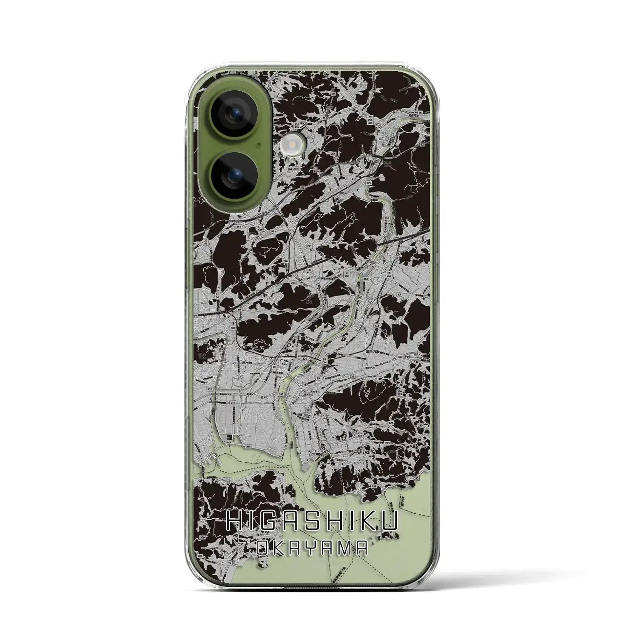 【東区（岡山市）】地図柄iPhoneケース（クリアタイプ）