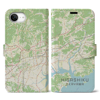 【東区（岡山市）】地図柄iPhoneケース（手帳タイプ）