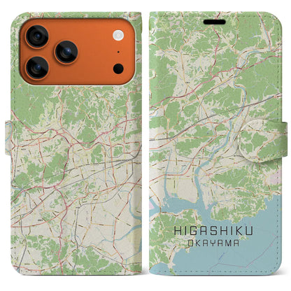 【東区（岡山市）】地図柄iPhoneケース（手帳タイプ）