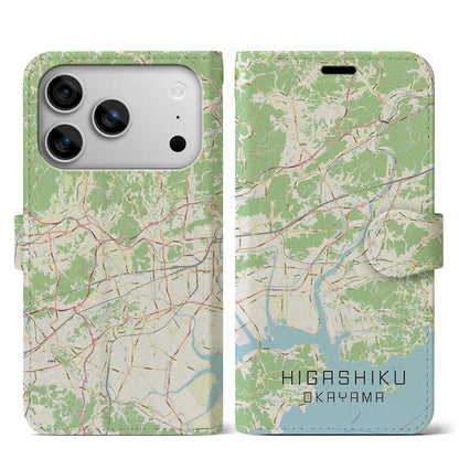 【東区（岡山市）】地図柄iPhoneケース（手帳タイプ）