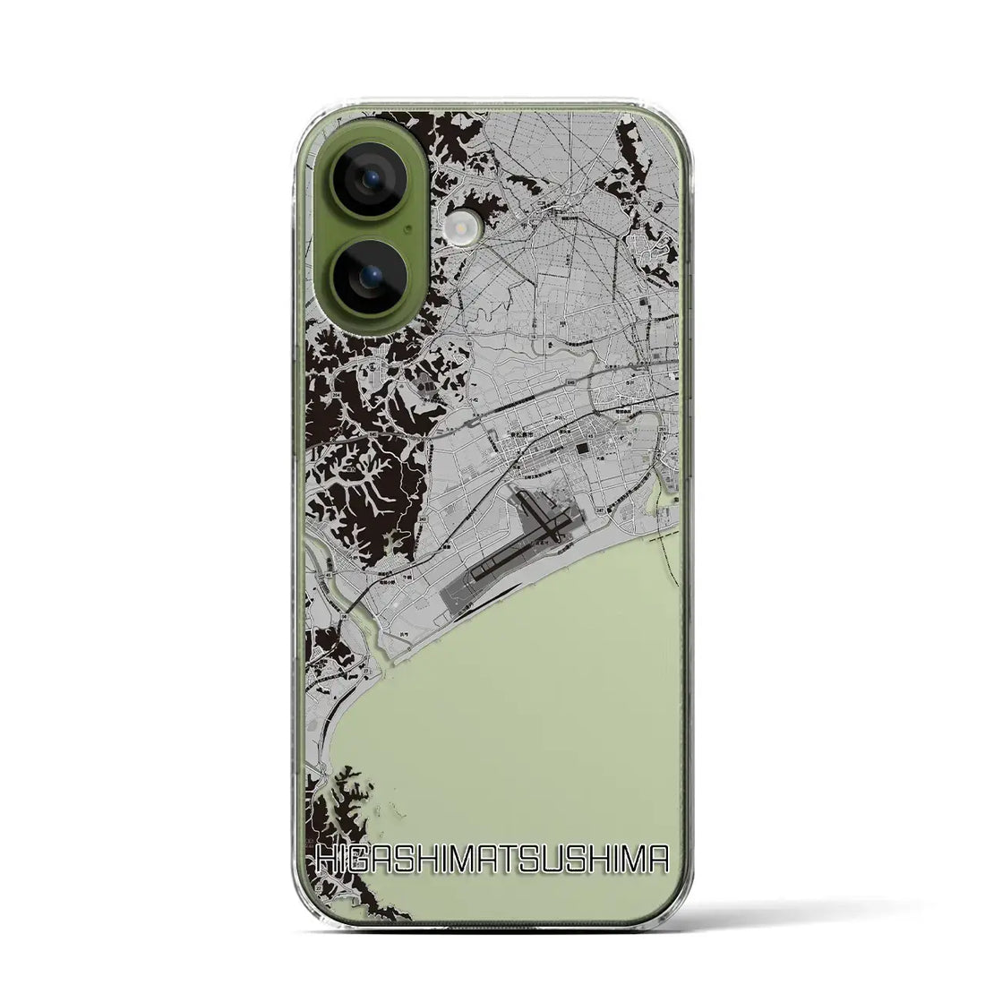 【東松島(宮城県)】地図柄iPhoneケース(クリアタイプ)モノトーン・iPhone 17 Pro Max 用