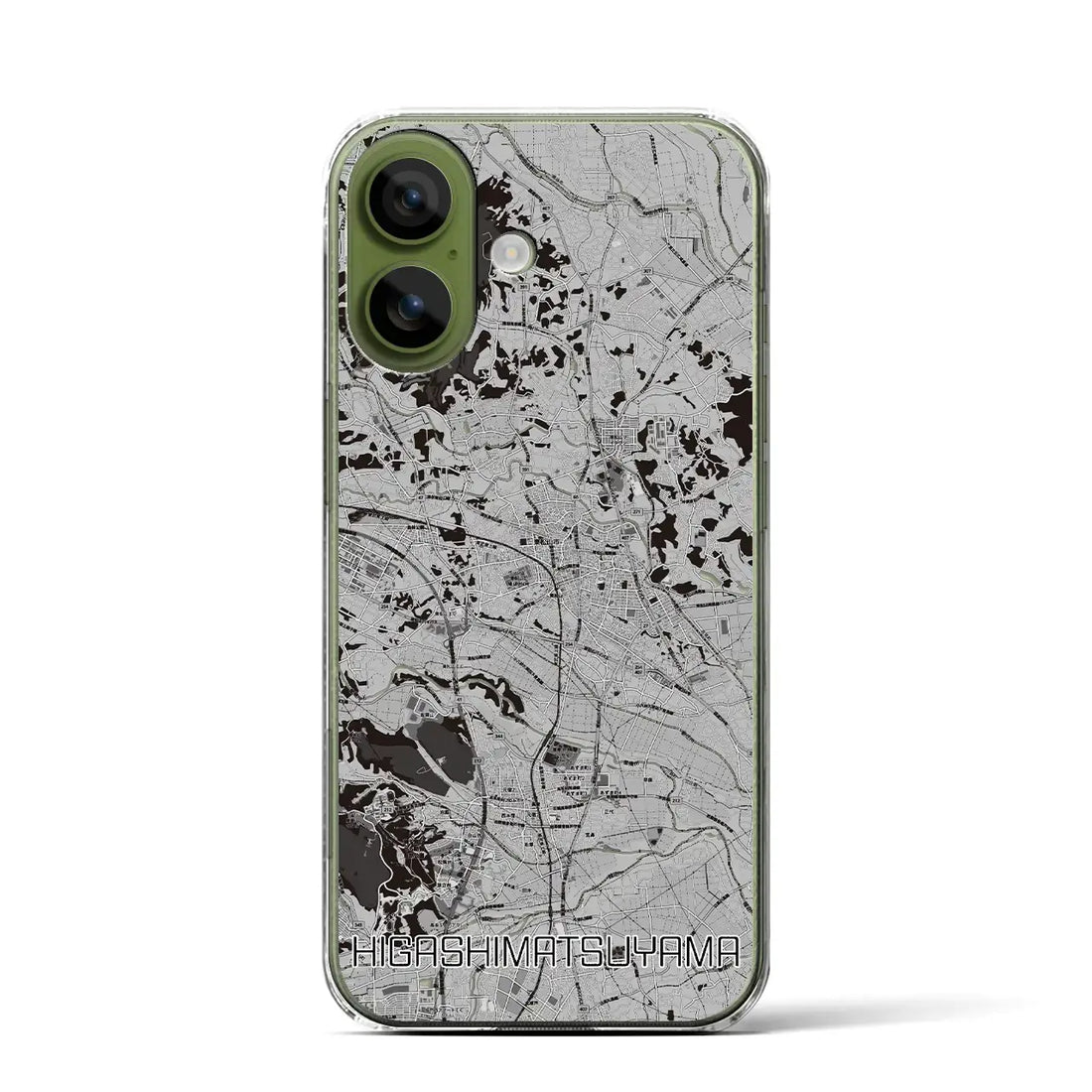 【東松山（埼玉県）】地図柄iPhoneケース（クリアタイプ）モノトーン・iPhone 17 Pro Max 用