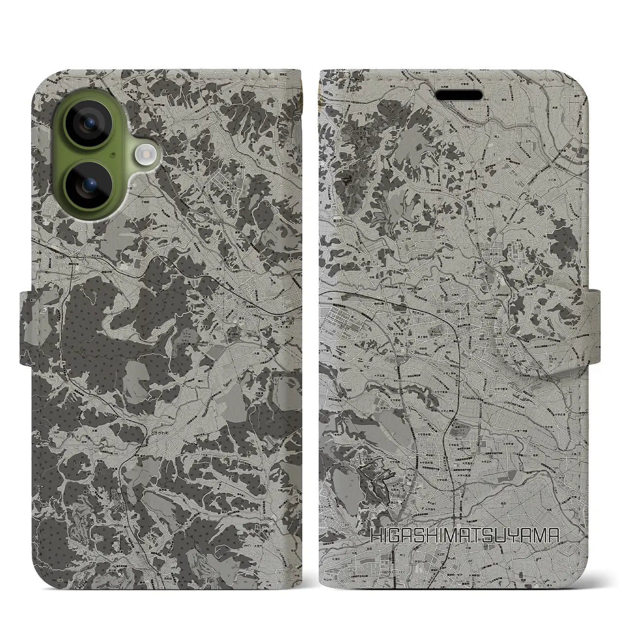 【東松山（埼玉県）】地図柄iPhoneケース（手帳タイプ）