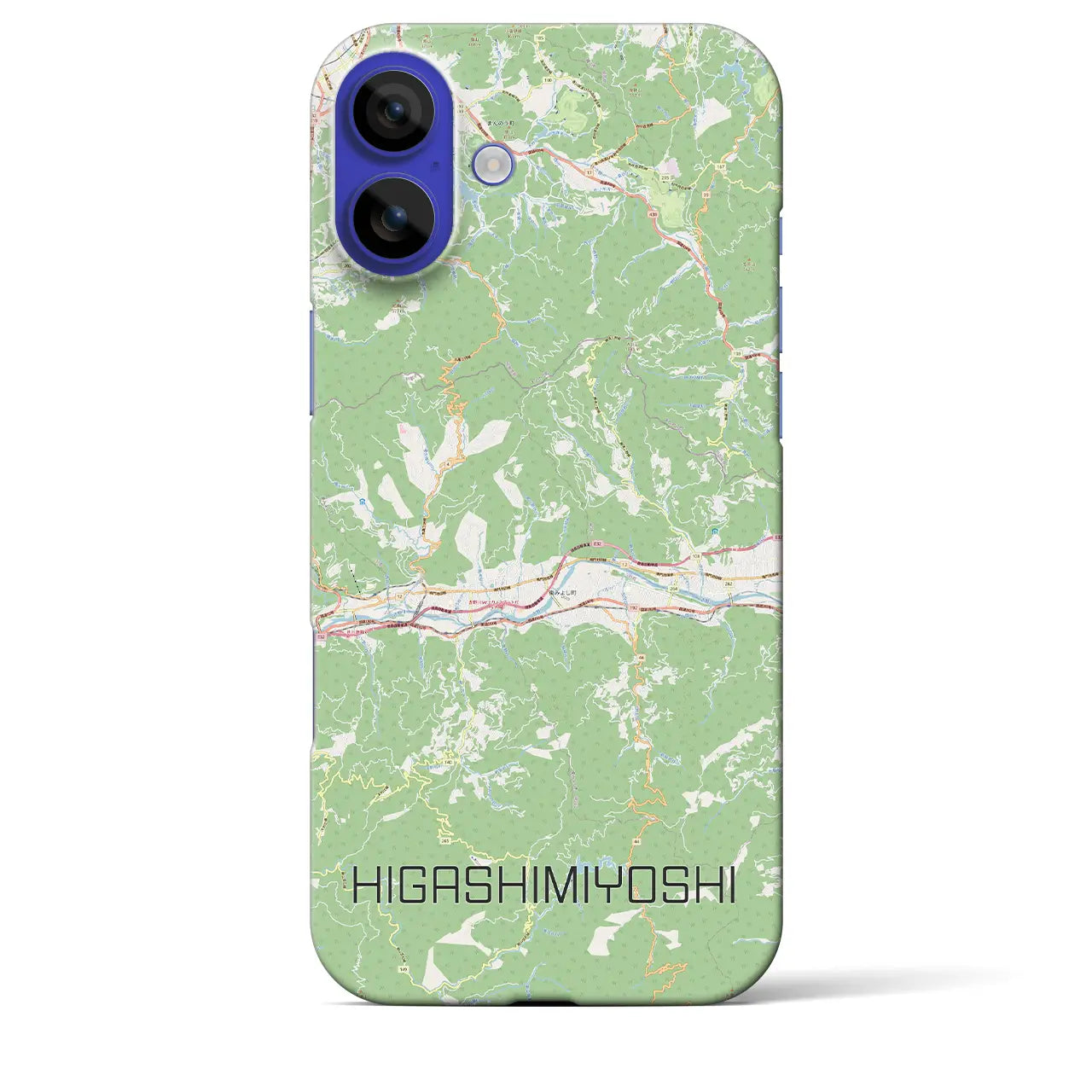 【東みよし（徳島県）】地図柄iPhoneケース（バックカバータイプ）