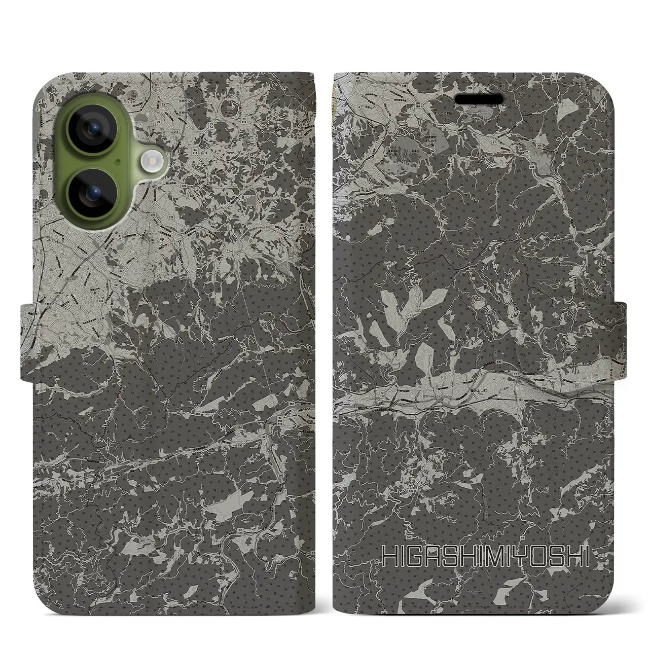 【東みよし（徳島県）】地図柄iPhoneケース（手帳タイプ）