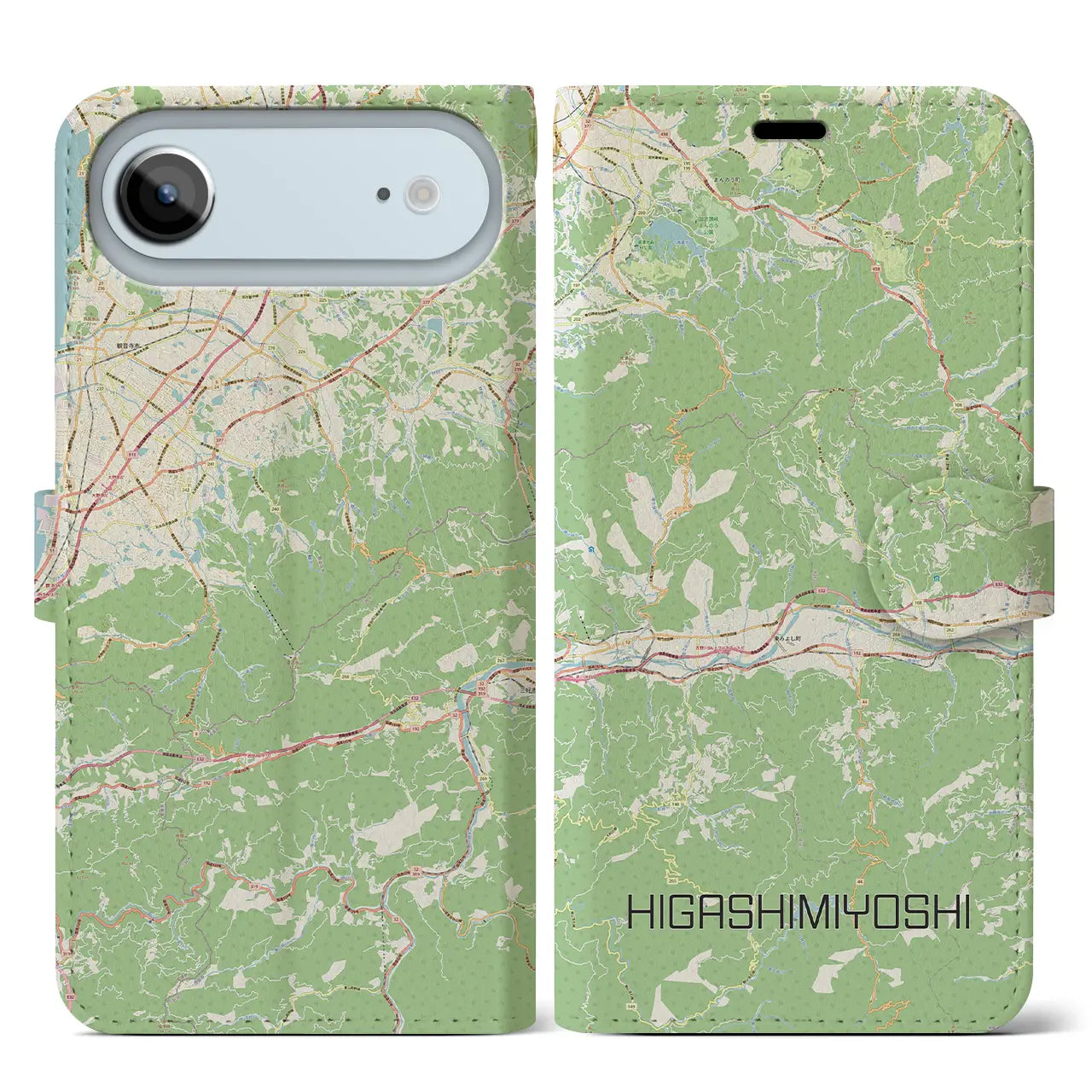 【東みよし（徳島県）】地図柄iPhoneケース（手帳タイプ）