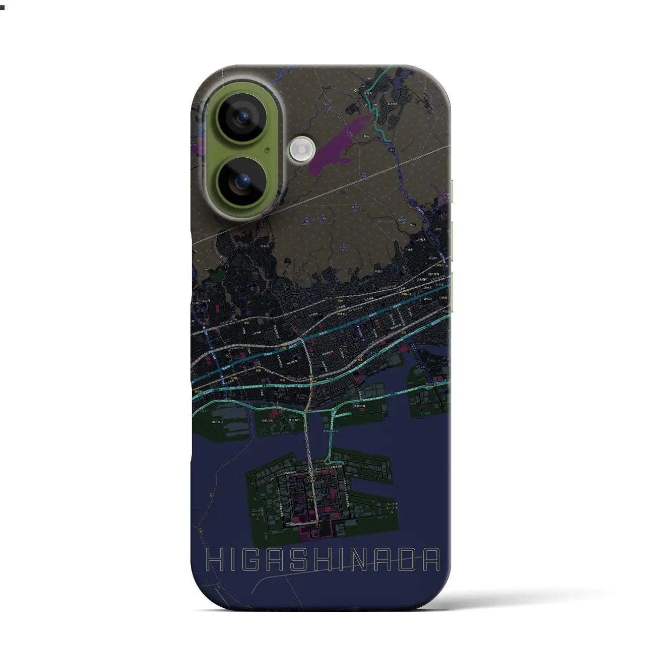 【東灘（兵庫県）】地図柄iPhoneケース（バックカバータイプ）