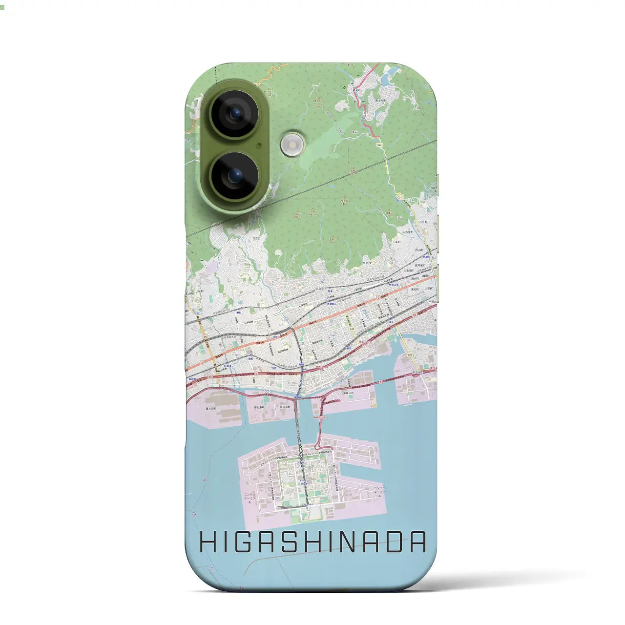 【東灘（兵庫県）】地図柄iPhoneケース（バックカバータイプ）