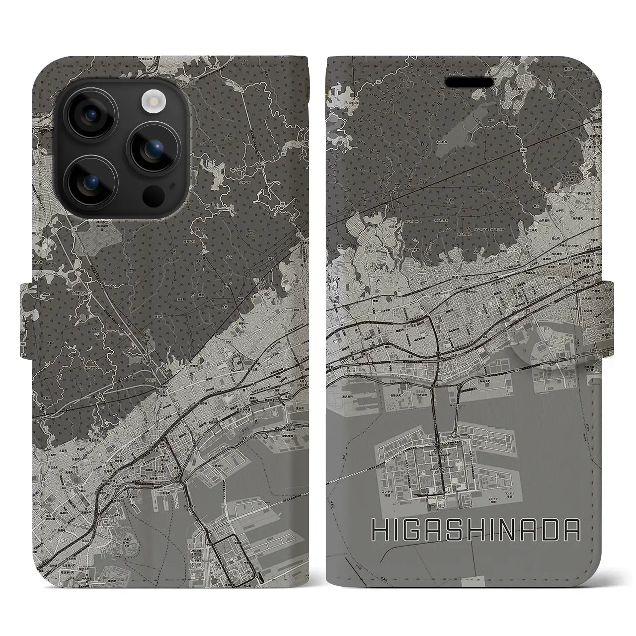 【東灘（兵庫県）】地図柄iPhoneケース（手帳タイプ）