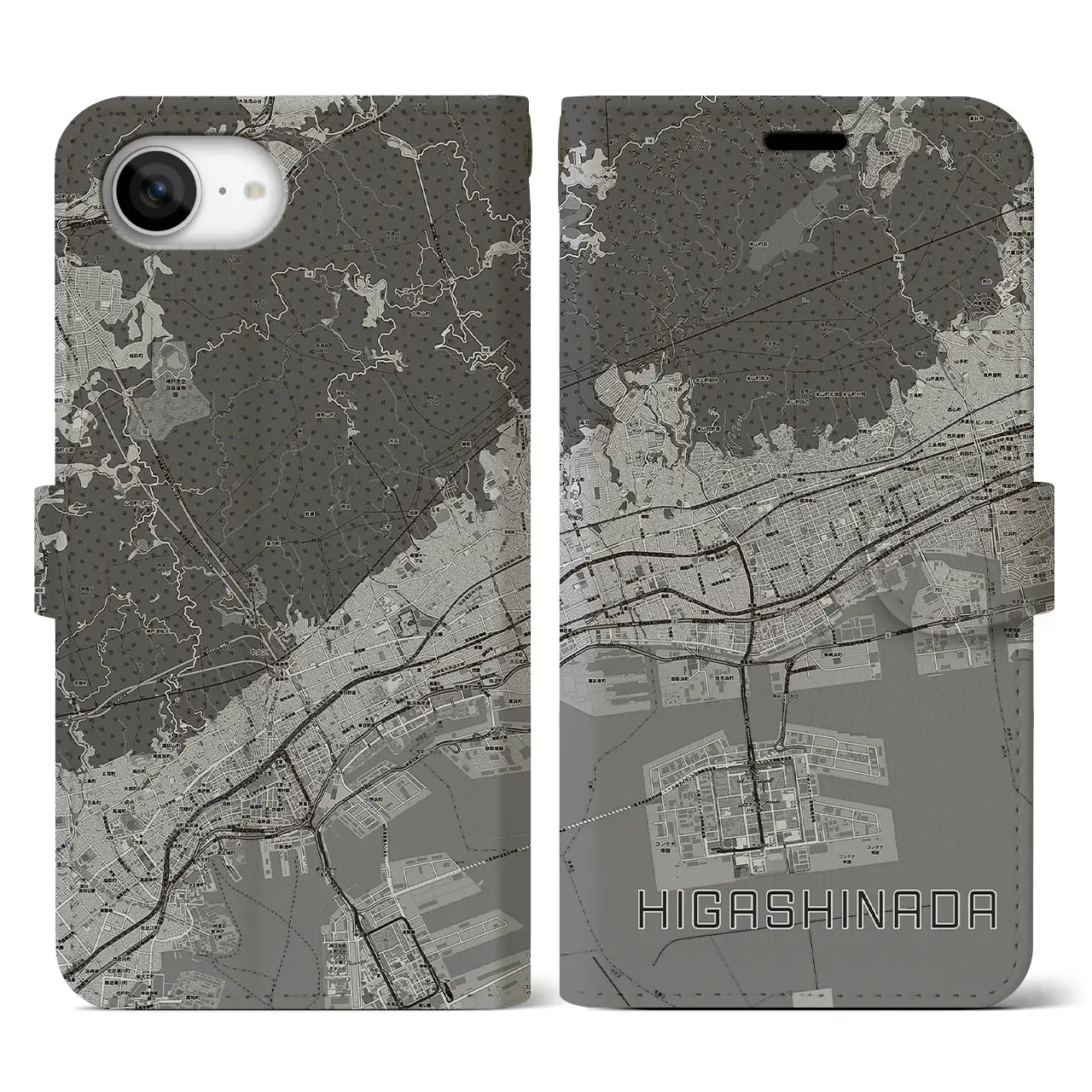 【東灘（兵庫県）】地図柄iPhoneケース（手帳タイプ）