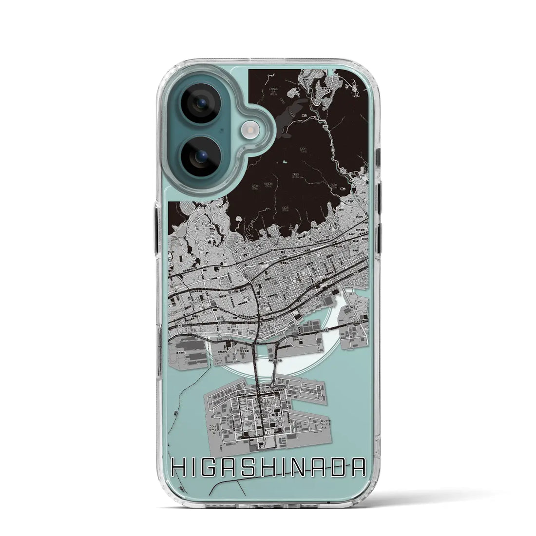 【東灘(兵庫県)】地図柄iPhoneケース(MagSafeタイプ)モノトーン・iPhone 16 Pro 用