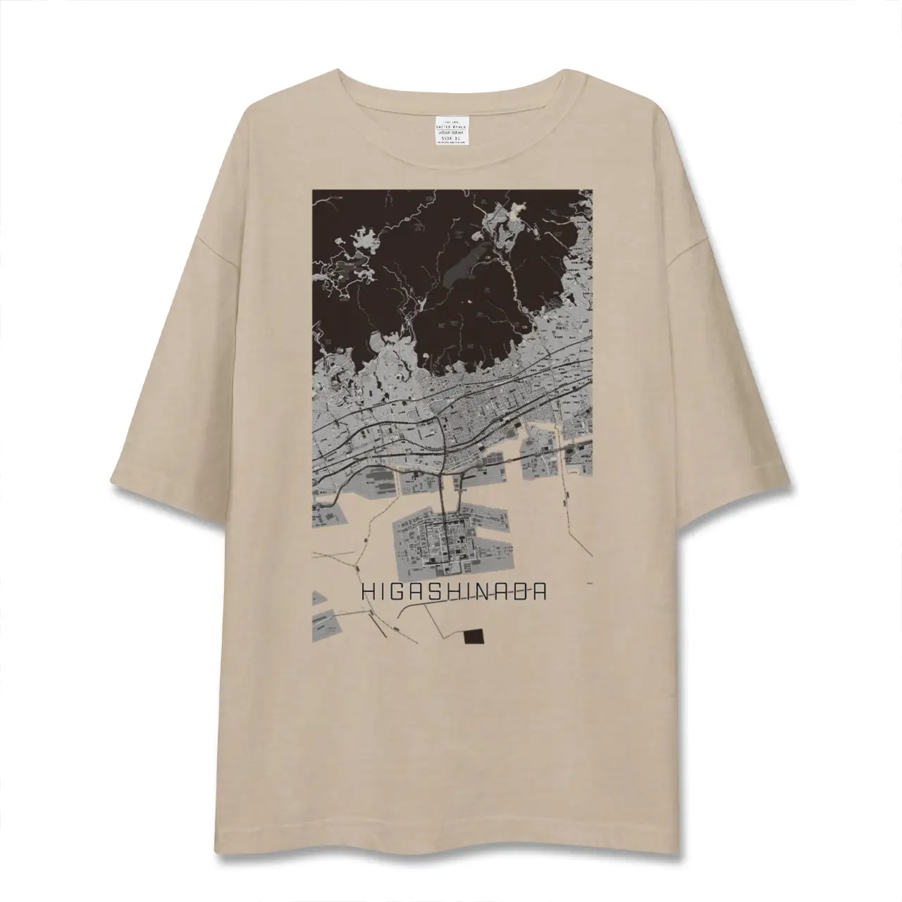 【東灘（兵庫県）】地図柄ビッグシルエットTシャツ