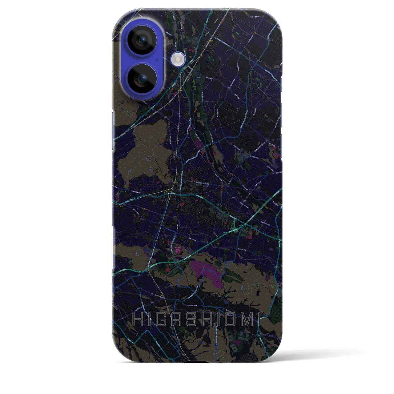 【東近江（滋賀県）】地図柄iPhoneケース（バックカバータイプ）