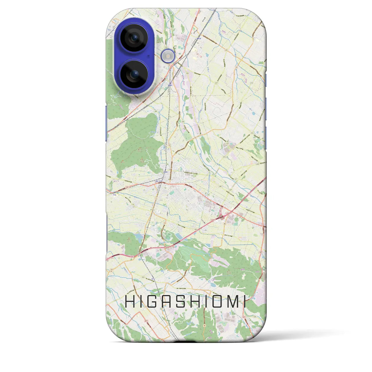 【東近江（滋賀県）】地図柄iPhoneケース（バックカバータイプ）