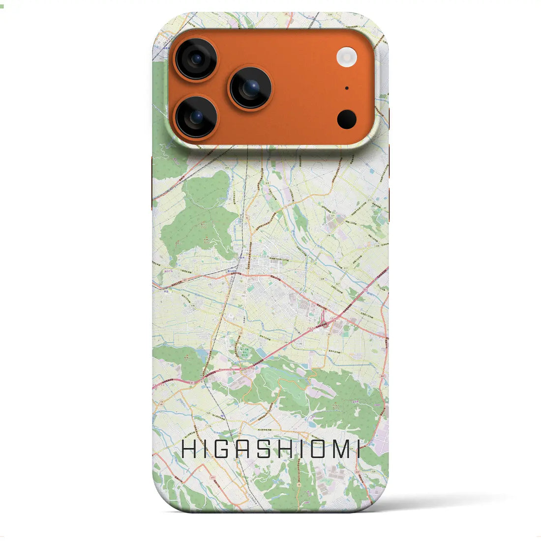 【東近江（滋賀県）】地図柄iPhoneケース（バックカバータイプ）ナチュラル・iPhone 17 Pro Max 用