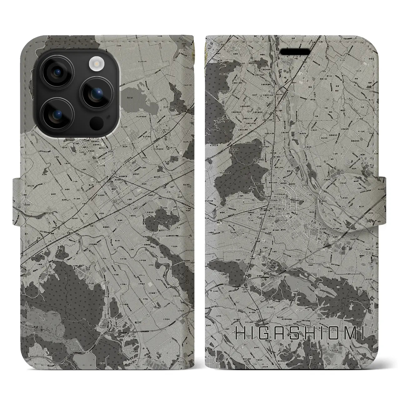 【東近江（滋賀県）】地図柄iPhoneケース（手帳タイプ）