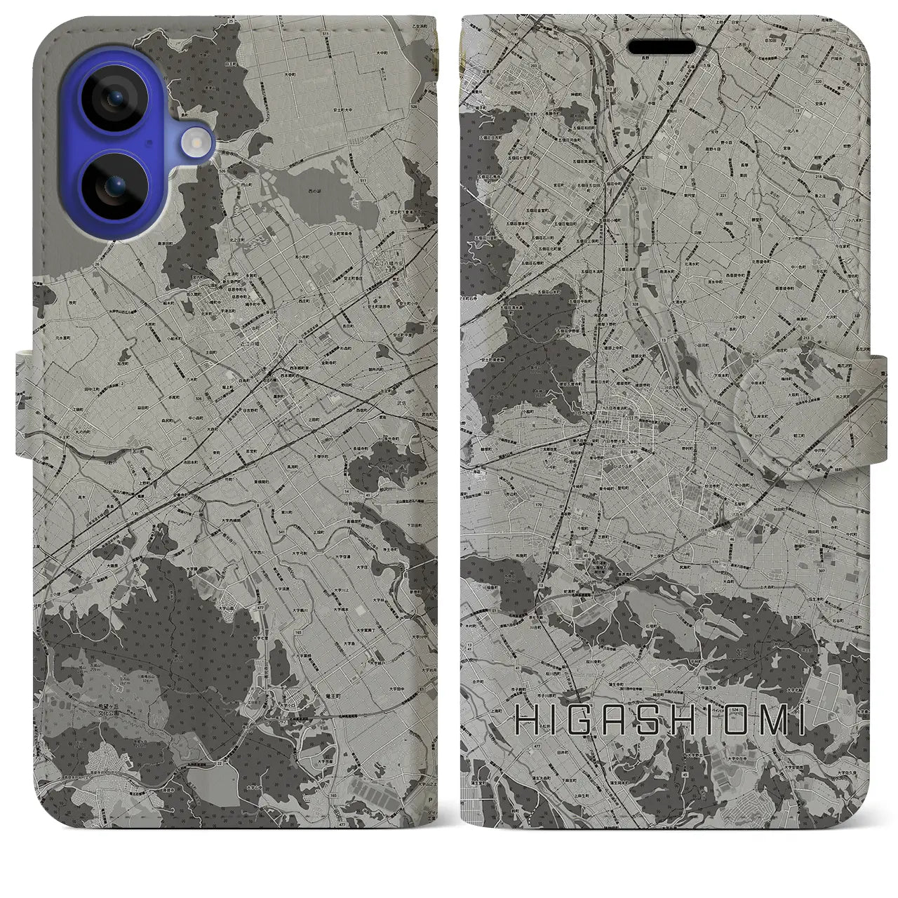 【東近江（滋賀県）】地図柄iPhoneケース（手帳タイプ）