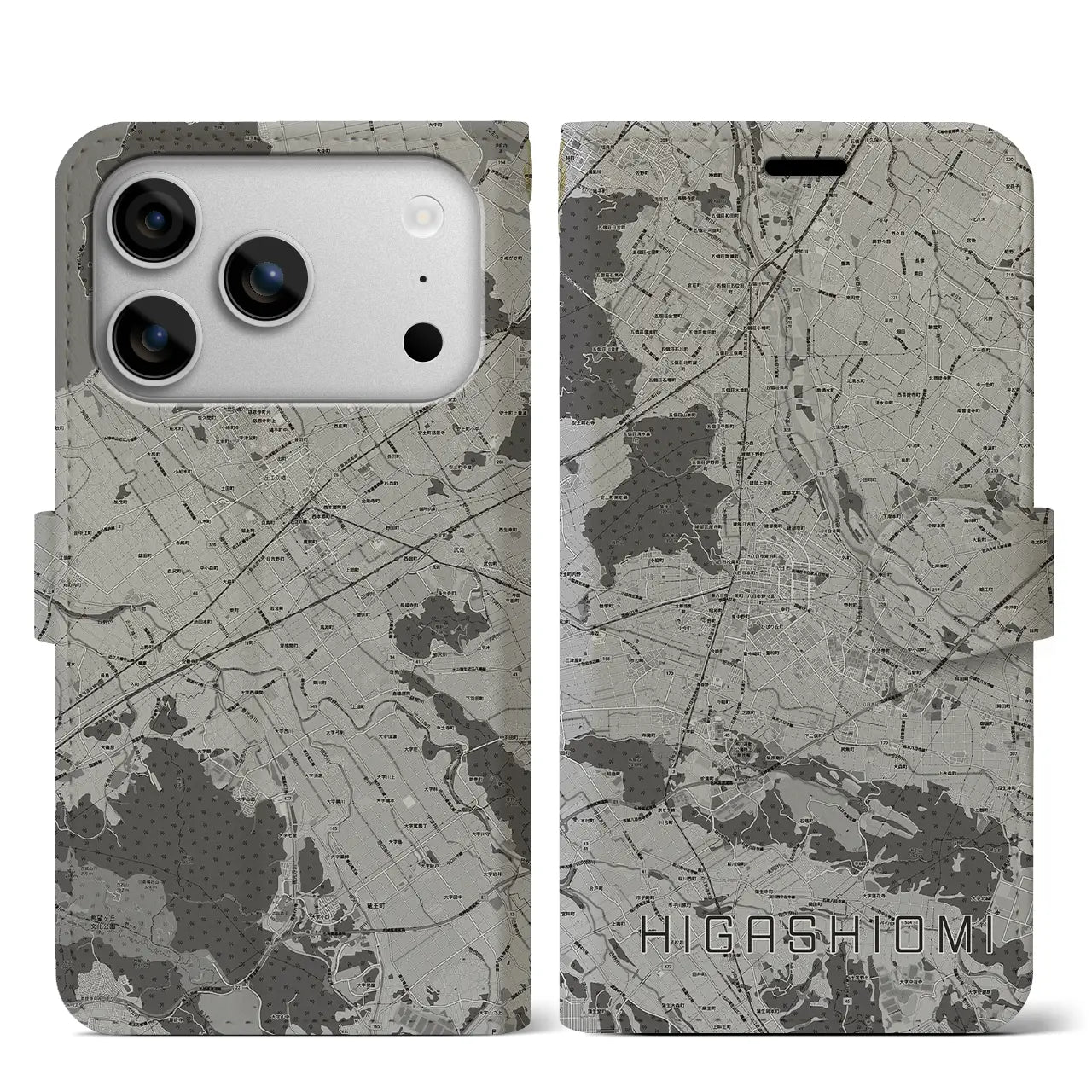 【東近江（滋賀県）】地図柄iPhoneケース（手帳タイプ）