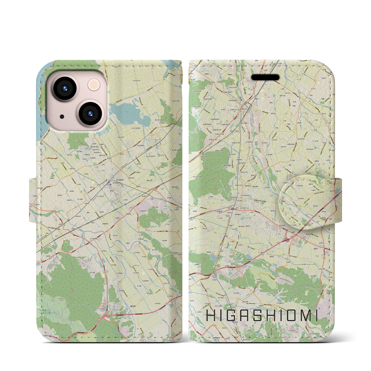 【東近江（滋賀県）】地図柄iPhoneケース（手帳タイプ）