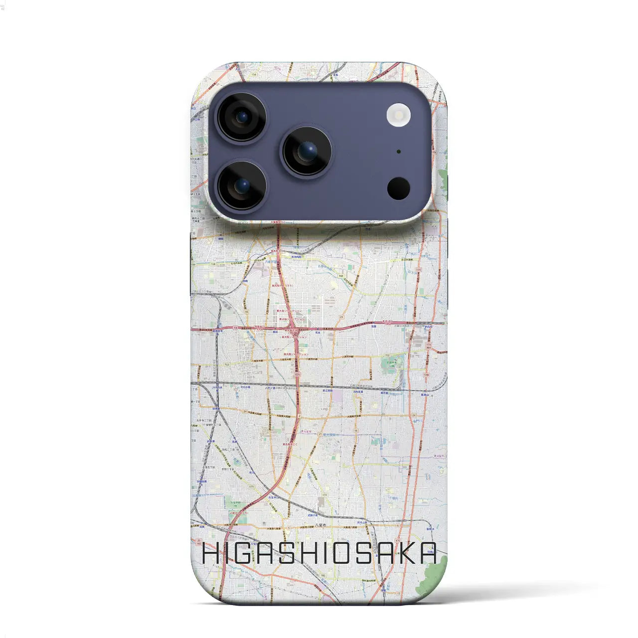 【東大阪（大阪府）】地図柄iPhoneケース（バックカバータイプ）ナチュラル・iPhone 17 Pro Max 用