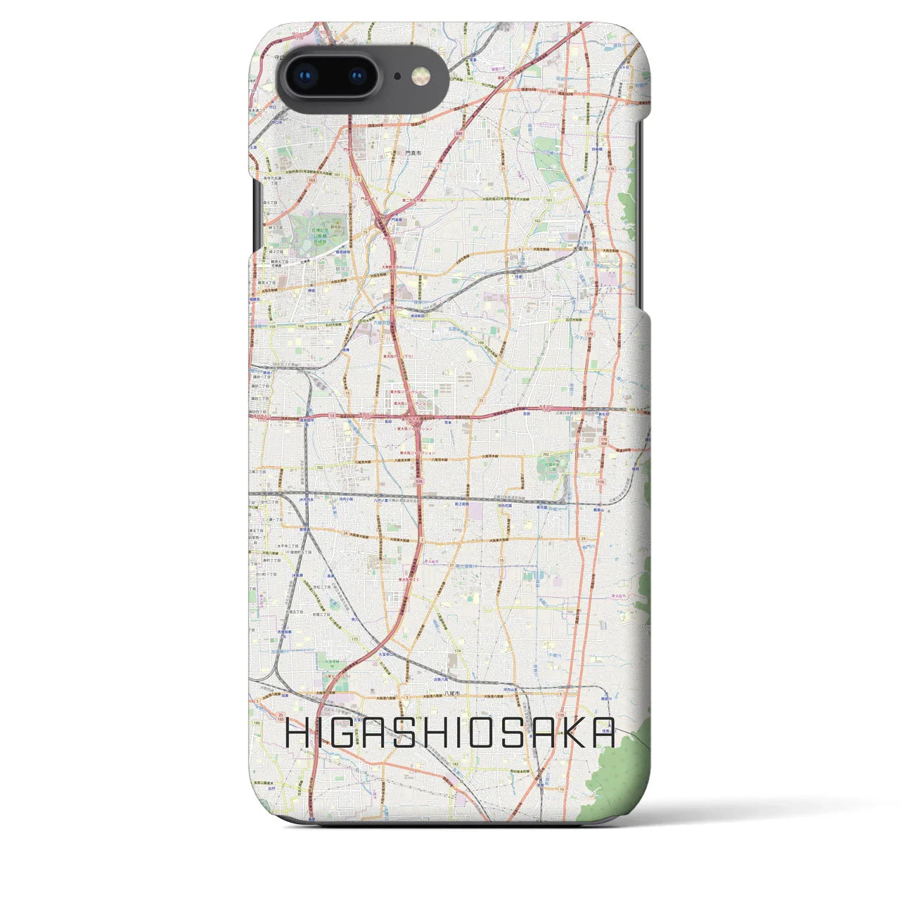 【東大阪（大阪府）】地図柄iPhoneケース（バックカバータイプ）