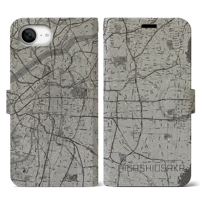 【東大阪（大阪府）】地図柄iPhoneケース（手帳タイプ）