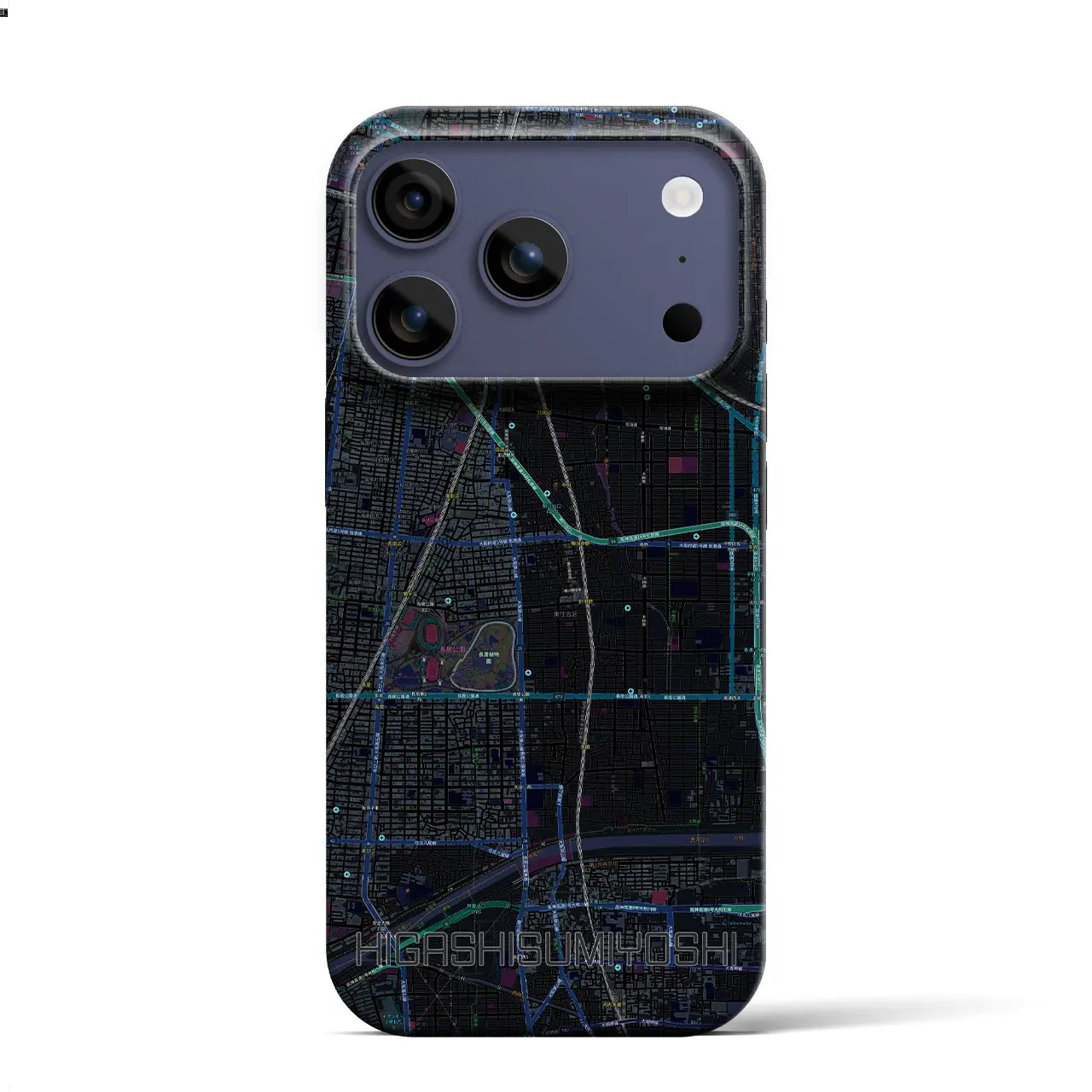 【東住吉（大阪府）】地図柄iPhoneケース（バックカバータイプ）