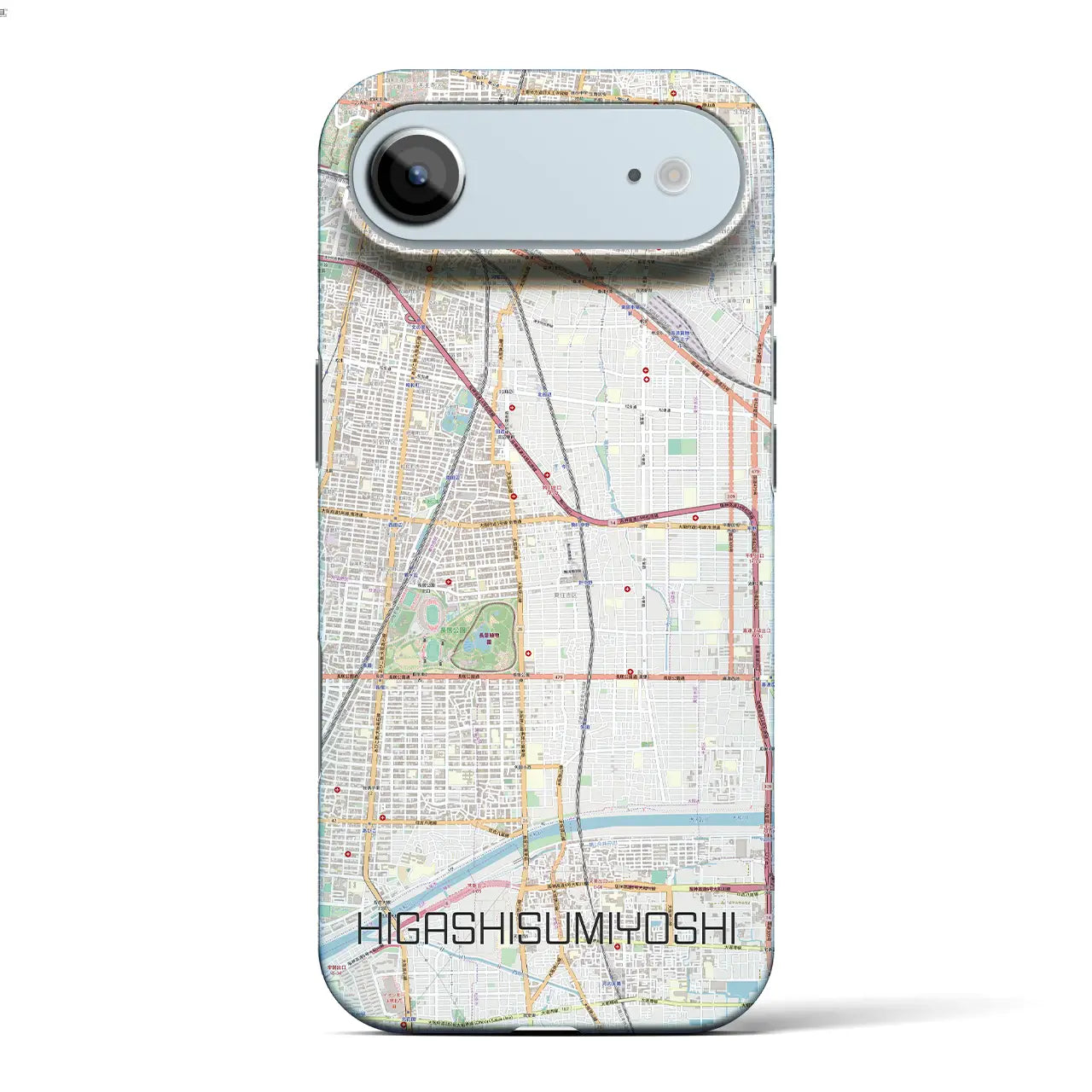 【東住吉（大阪府）】地図柄iPhoneケース（バックカバータイプ）