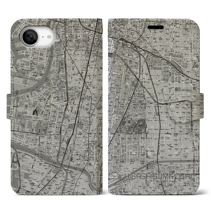 【東住吉（大阪府）】地図柄iPhoneケース（手帳タイプ）