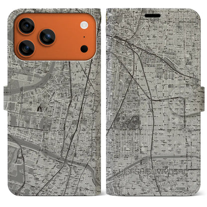 【東住吉（大阪府）】地図柄iPhoneケース（手帳タイプ）