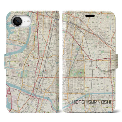 【東住吉（大阪府）】地図柄iPhoneケース（手帳タイプ）