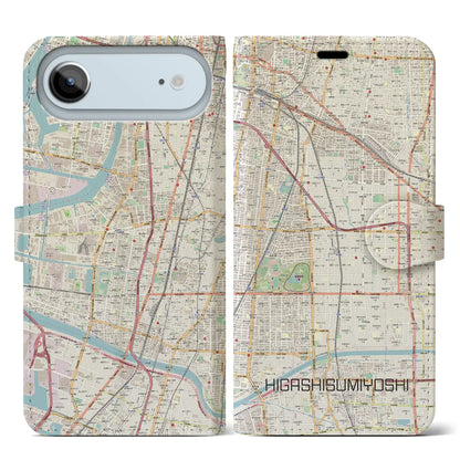 【東住吉（大阪府）】地図柄iPhoneケース（手帳タイプ）