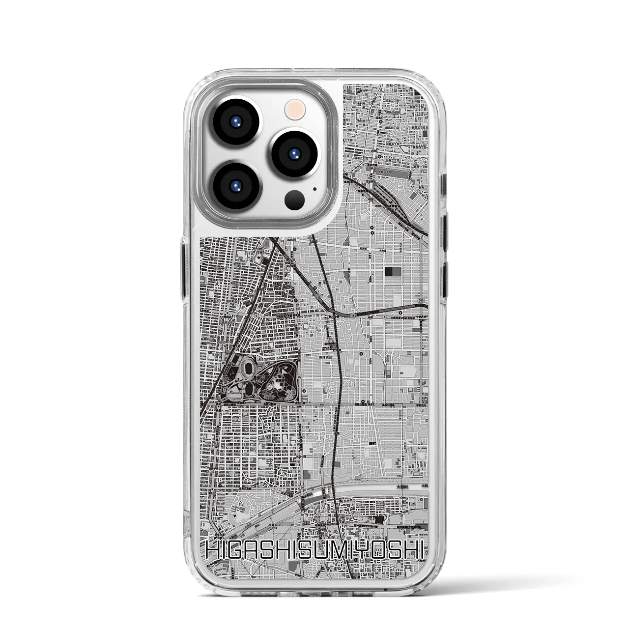 【東住吉（大阪府）】地図柄iPhoneケース（MagSafeタイプ）