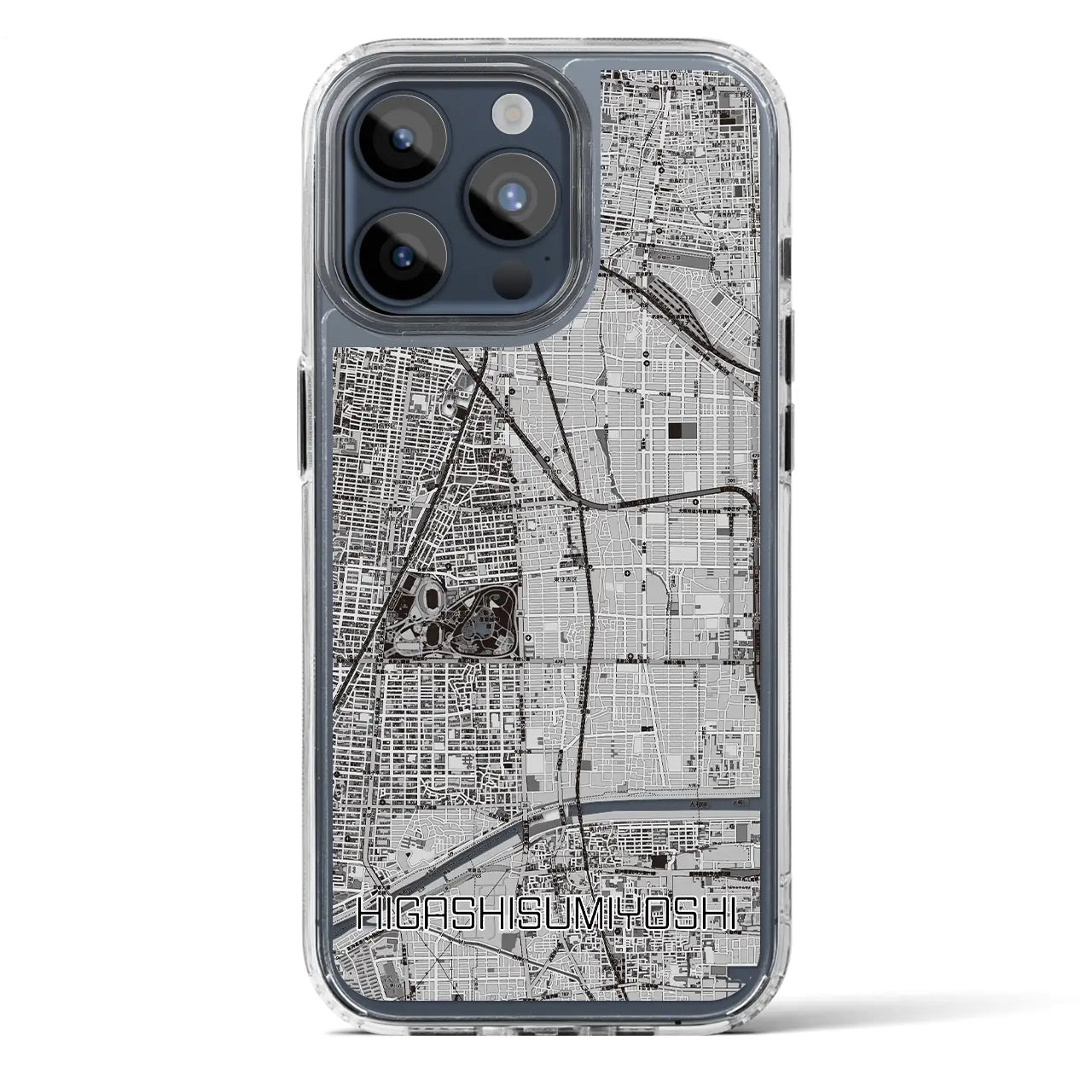 【東住吉（大阪府）】地図柄iPhoneケース（MagSafeタイプ）