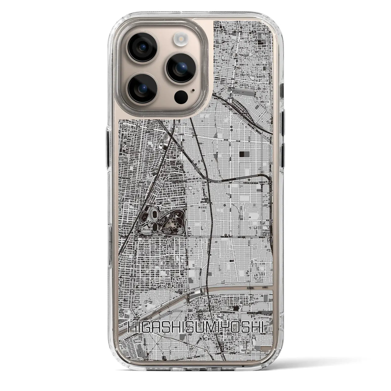 【東住吉（大阪府）】地図柄iPhoneケース（MagSafeタイプ）