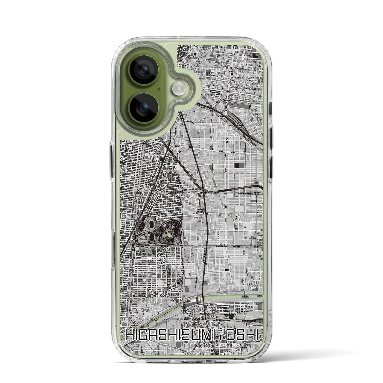 【東住吉（大阪府）】地図柄iPhoneケース（MagSafeタイプ）