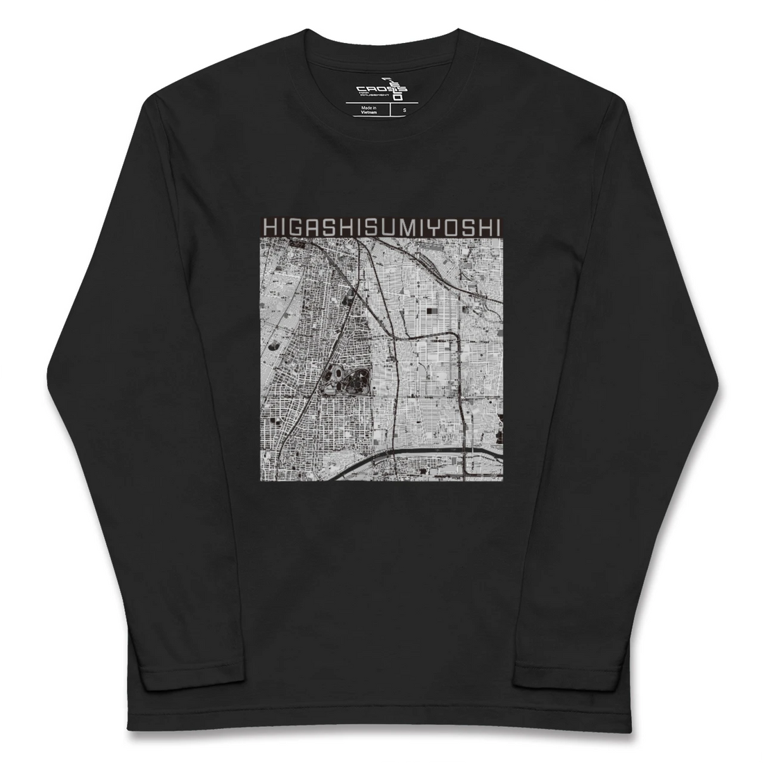 【東住吉(大阪府)】地図柄ロングスリーブTシャツ