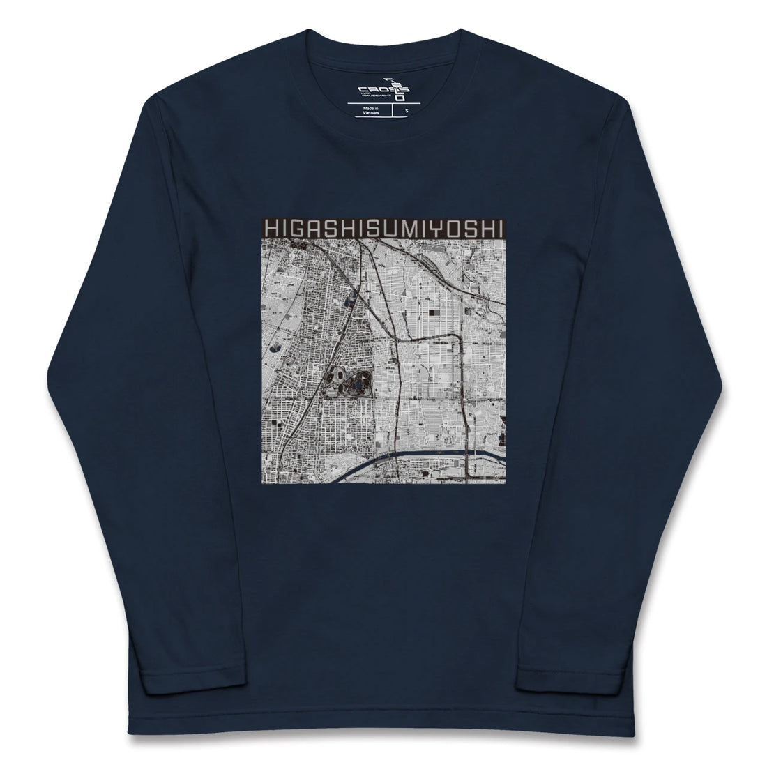 【東住吉（大阪府）】地図柄ロングスリーブTシャツ