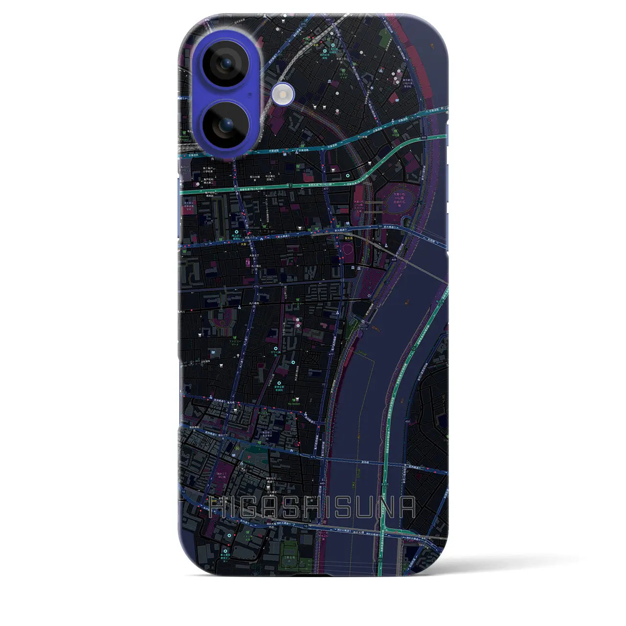 【東砂（東京都）】地図柄iPhoneケース（バックカバータイプ）