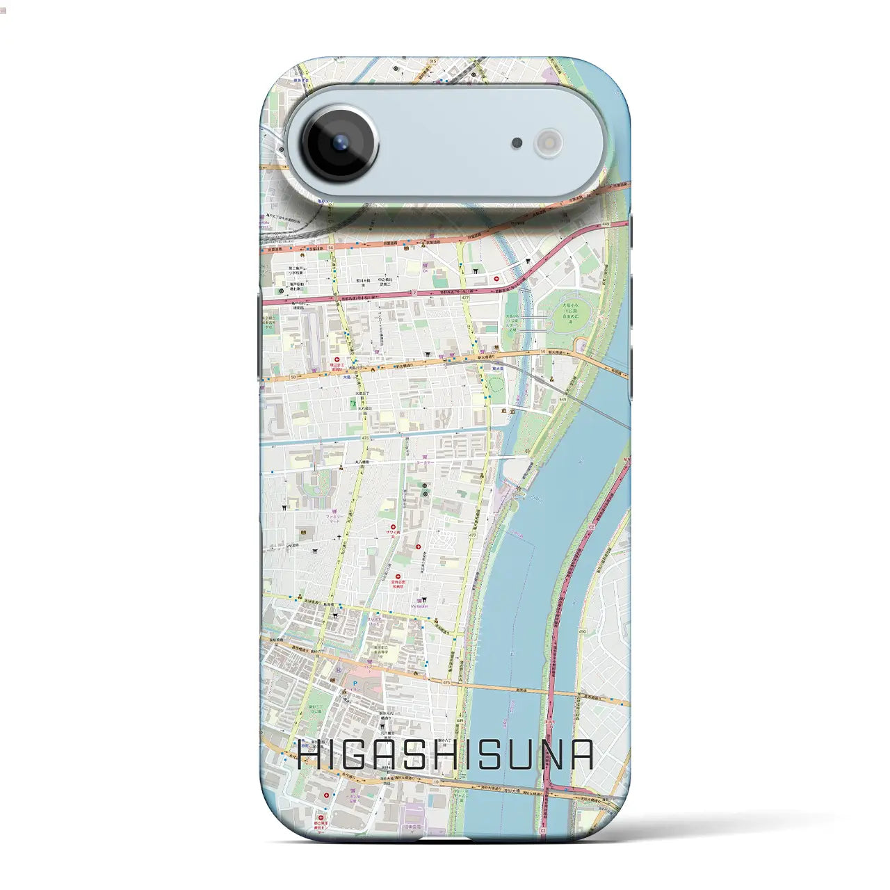 【東砂（東京都）】地図柄iPhoneケース（バックカバータイプ）ブラック・iPhone 17 Pro Max 用