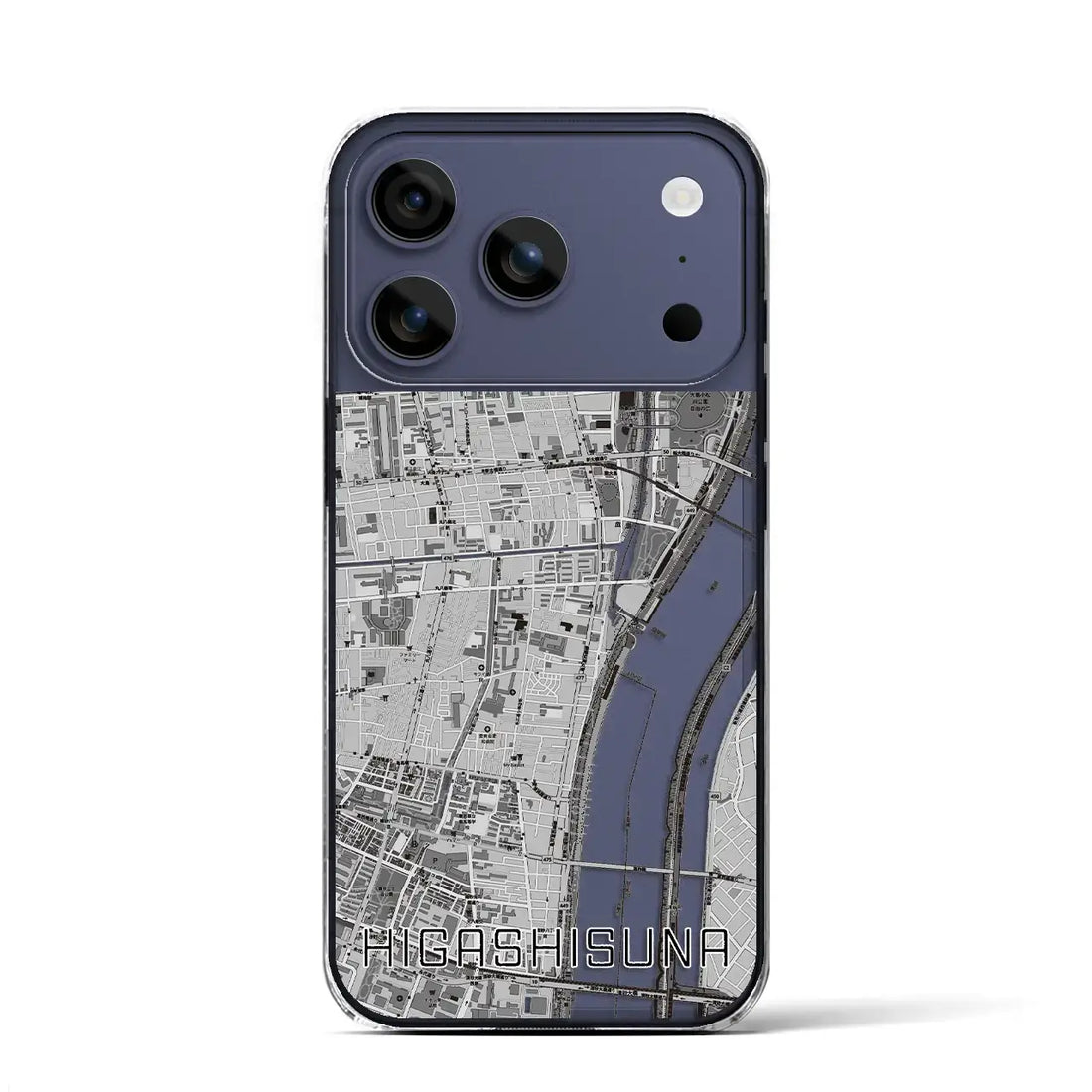 【東砂（東京都）】地図柄iPhoneケース（クリアタイプ）モノトーン・iPhone 17 Pro Max 用