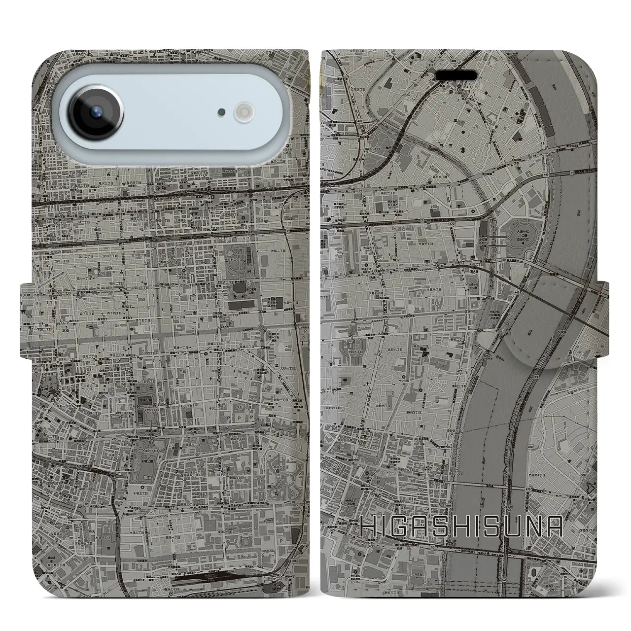 【東砂（東京都）】地図柄iPhoneケース（手帳タイプ）