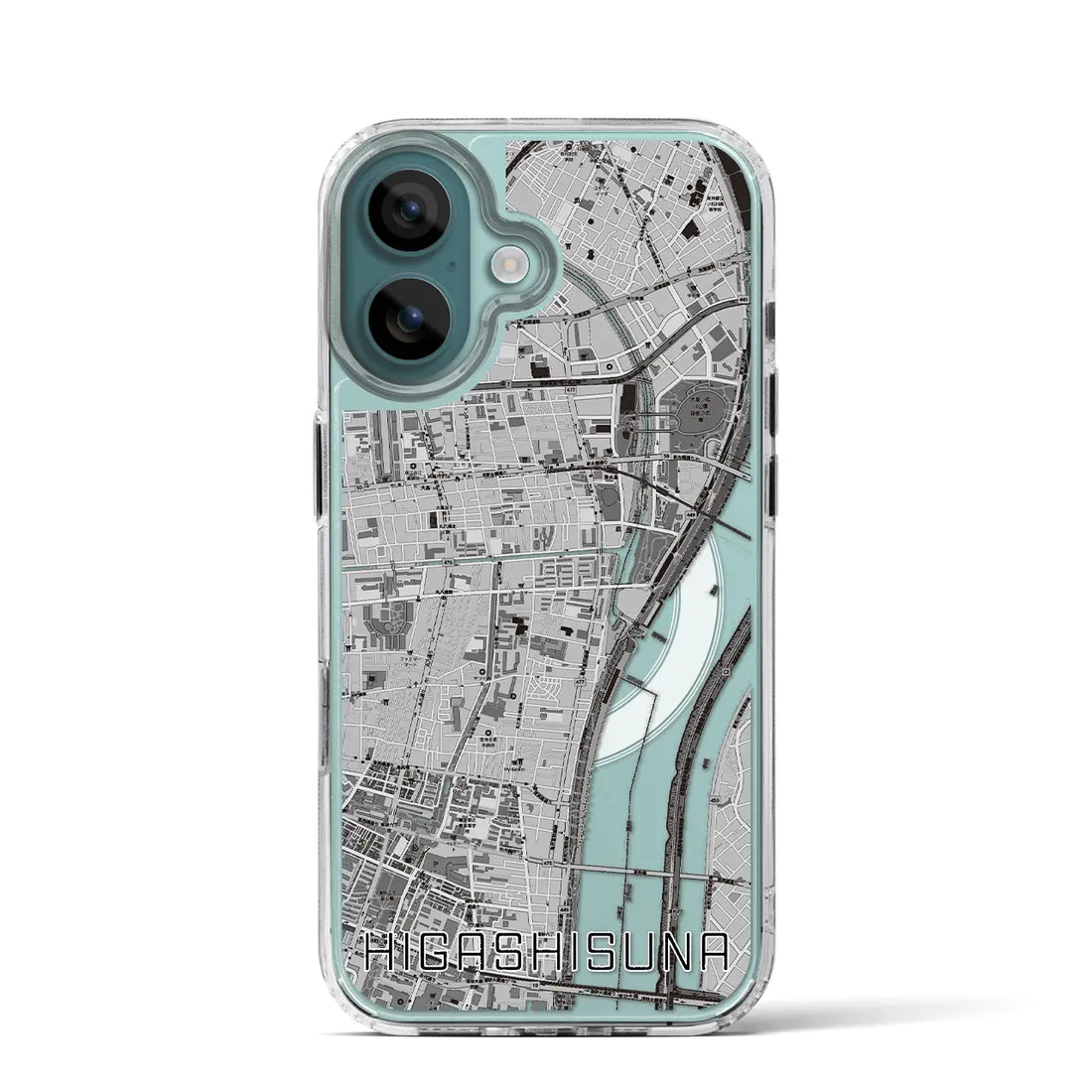 【東砂(東京都)】地図柄iPhoneケース(MagSafeタイプ)モノトーン・iPhone 16 Pro 用