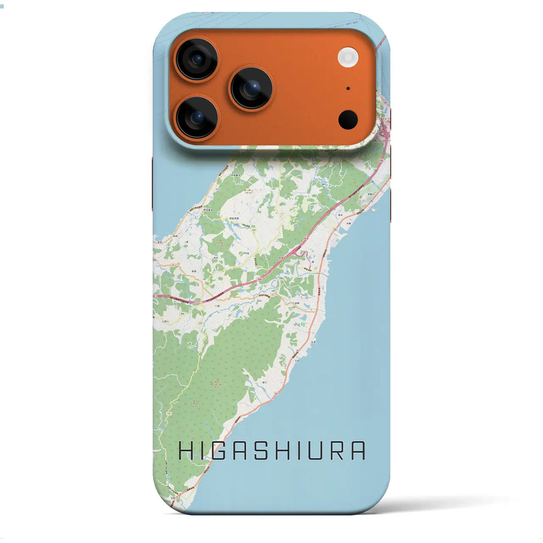 【東浦(兵庫県)】地図柄iPhoneケース(バックカバータイプ)ブラック・iPhone 17 Pro Max 用