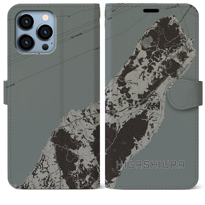 【東浦（兵庫県）】地図柄iPhoneケース（手帳タイプ）モノトーン・iPhone 13 Pro Max 用